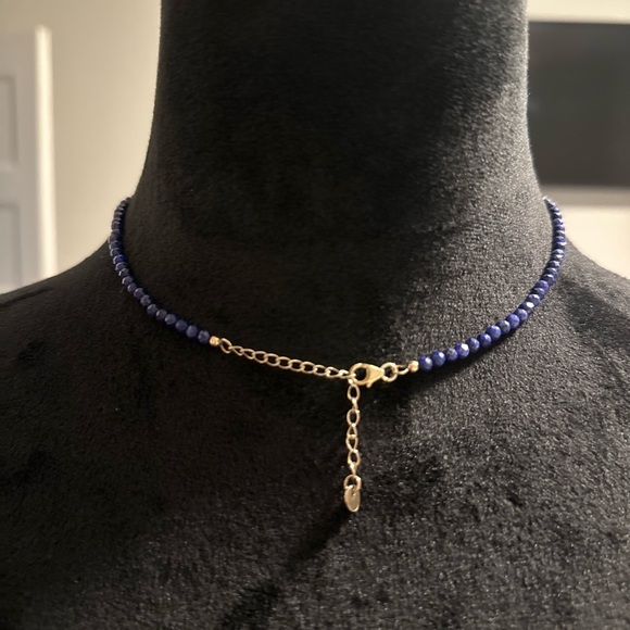 Dark blue beaded necklace - Picture 4 of 4